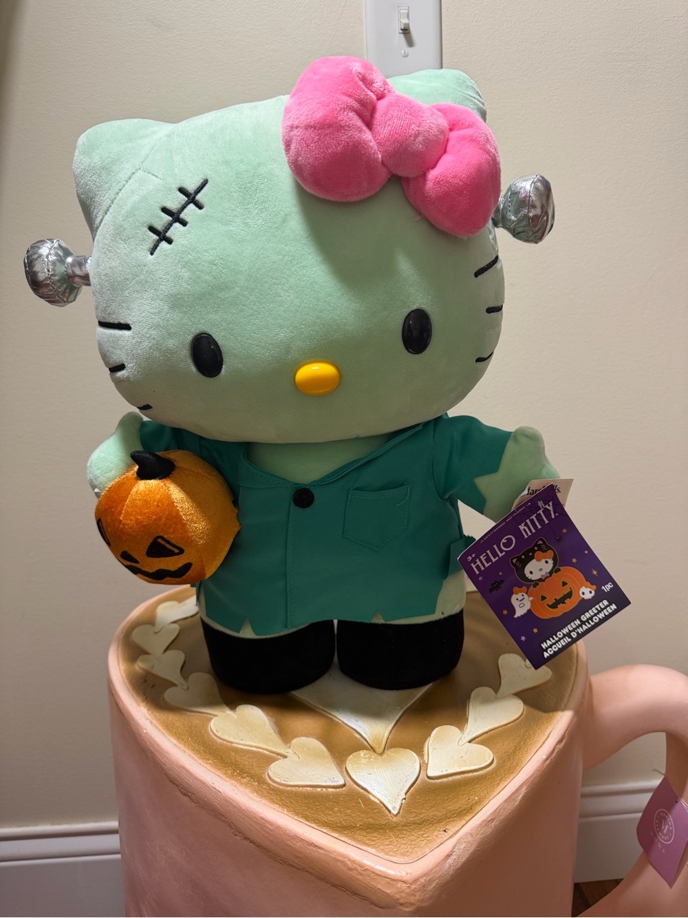 Hello Kitty Halloween Green Frankenstein Greeter